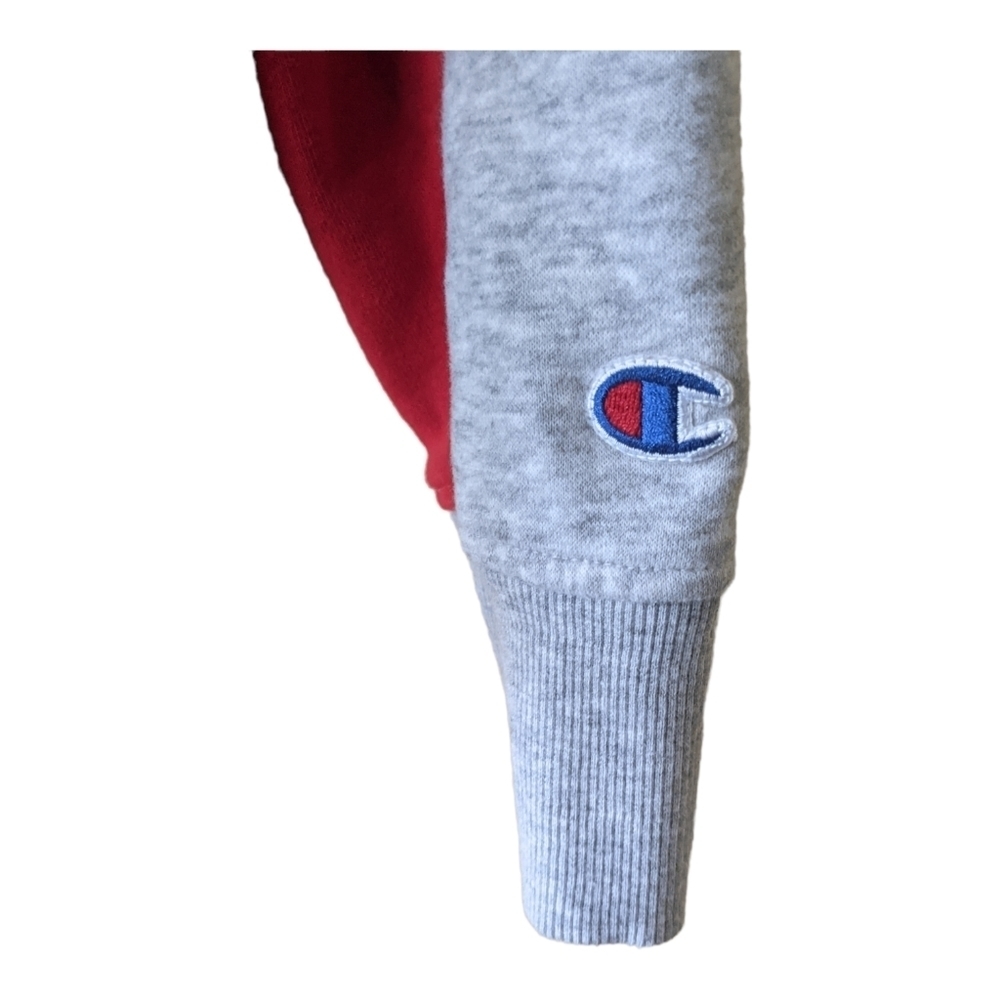 Champion Women's Colorblock Campus Mock Neck Sweatshirt Size L Gray/Red/Blue - Picture 9 of 10